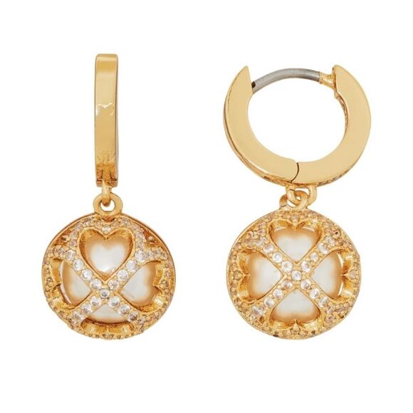 Kate Spade NEW earrings - Something Sparkly - faux pearl/ gold - Picture 5 of 8